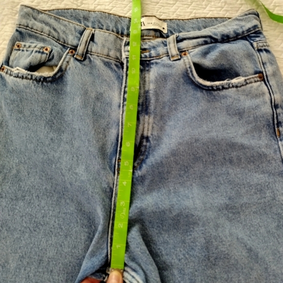 ZARA high Rise Full Length Straight Leg Jeans Sz 6 - Picture 9 of 10